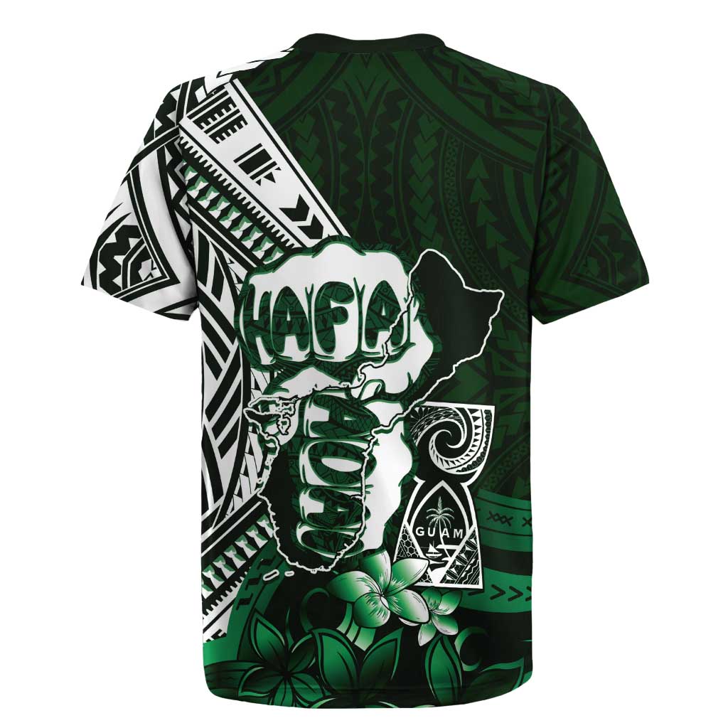 Hafa Adai Guam Discovery Day Rugby Jersey Chamorro Latte Stone Hand Green Version