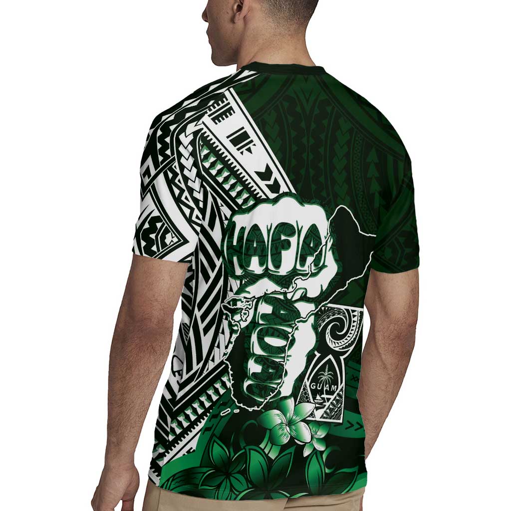 Hafa Adai Guam Discovery Day Rugby Jersey Chamorro Latte Stone Hand Green Version