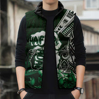 Hafa Adai Guam Discovery Day Sleeveless Puffer Jacket Chamorro Latte Stone Hand Green Version LT14 - Polynesian Pride