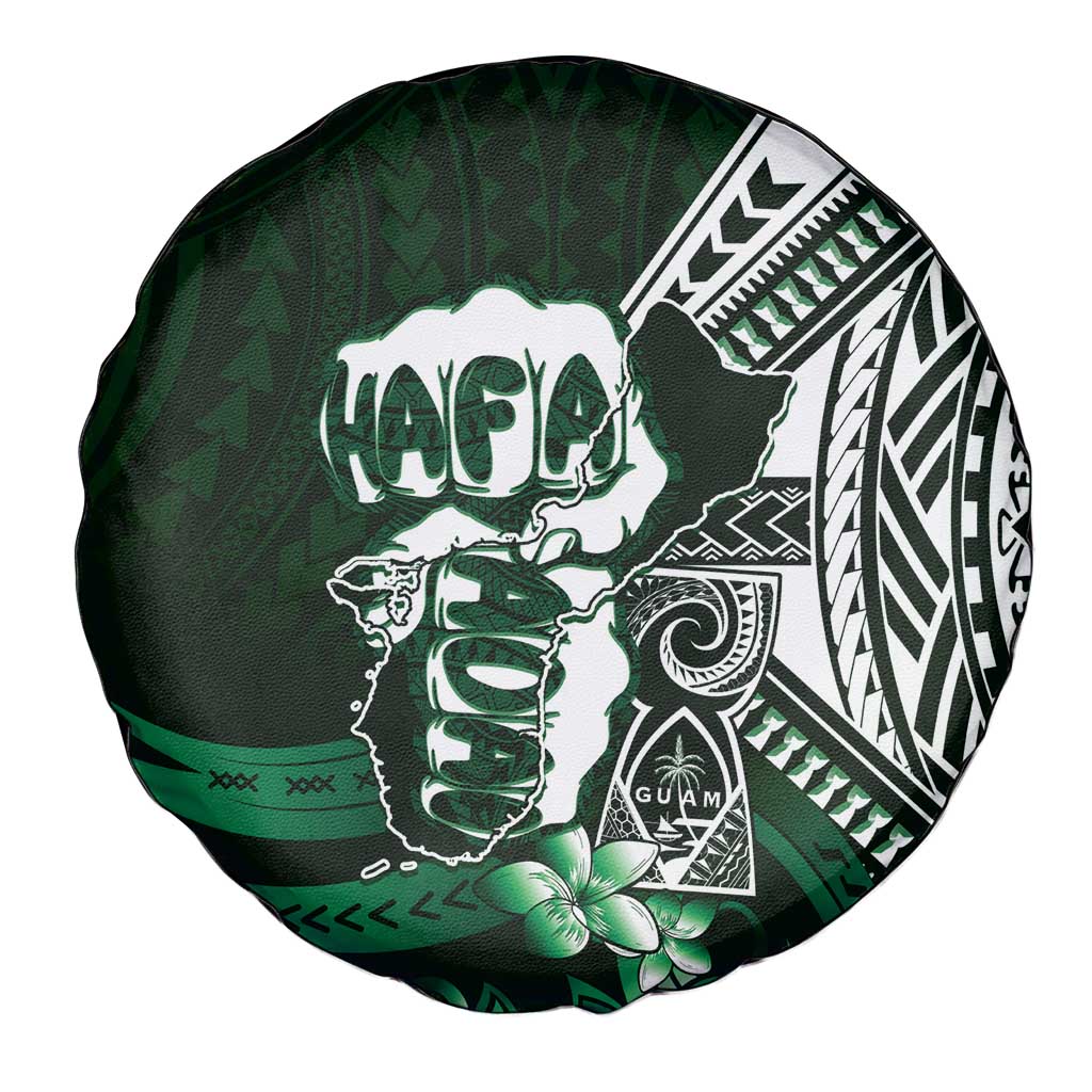Hafa Adai Guam Discovery Day Spare Tire Cover Chamorro Latte Stone Hand Green Version LT14 - Polynesian Pride