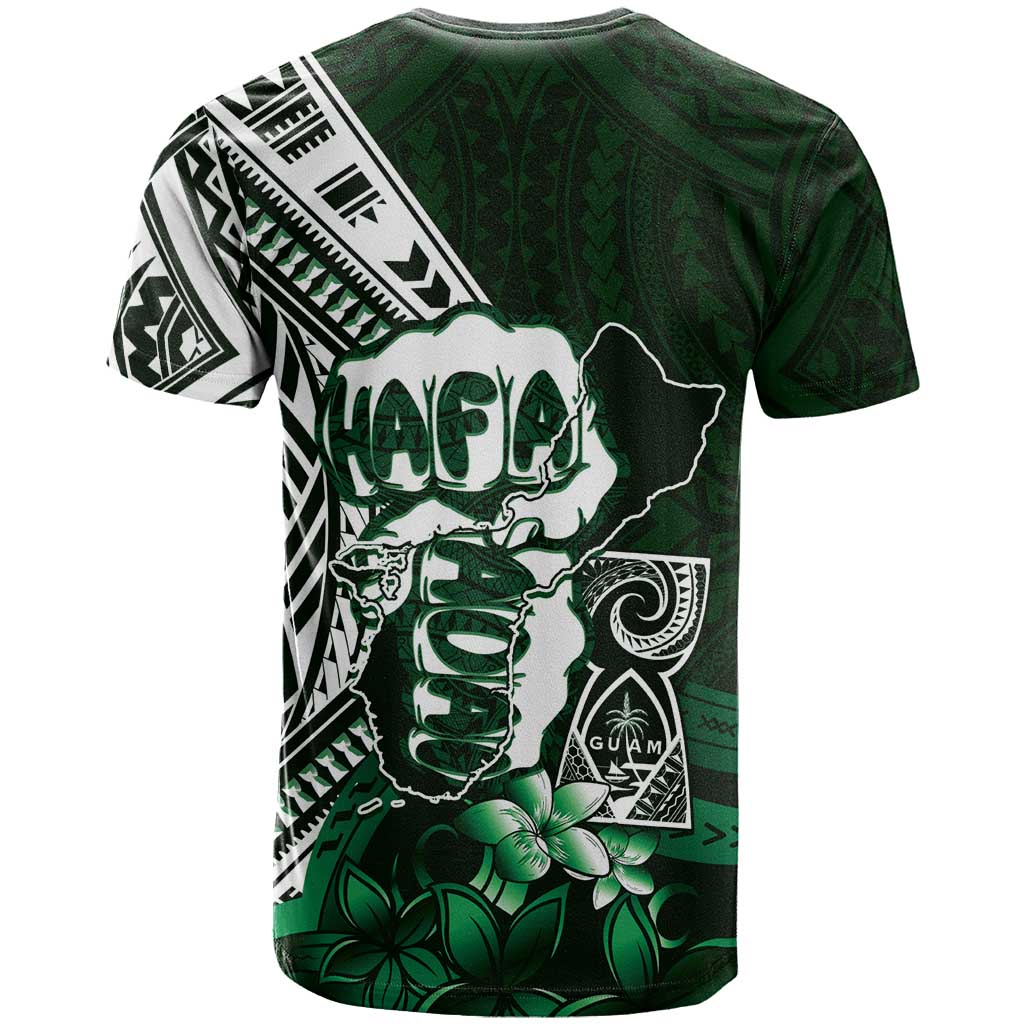 Hafa Adai Guam Discovery Day T Shirt Chamorro Latte Stone Hand Green Version LT14 - Polynesian Pride