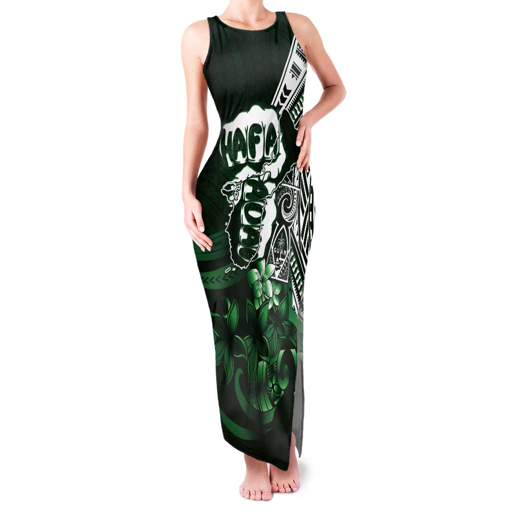 Hafa Adai Guam Discovery Day Tank Maxi Dress Chamorro Latte Stone Hand Green Version