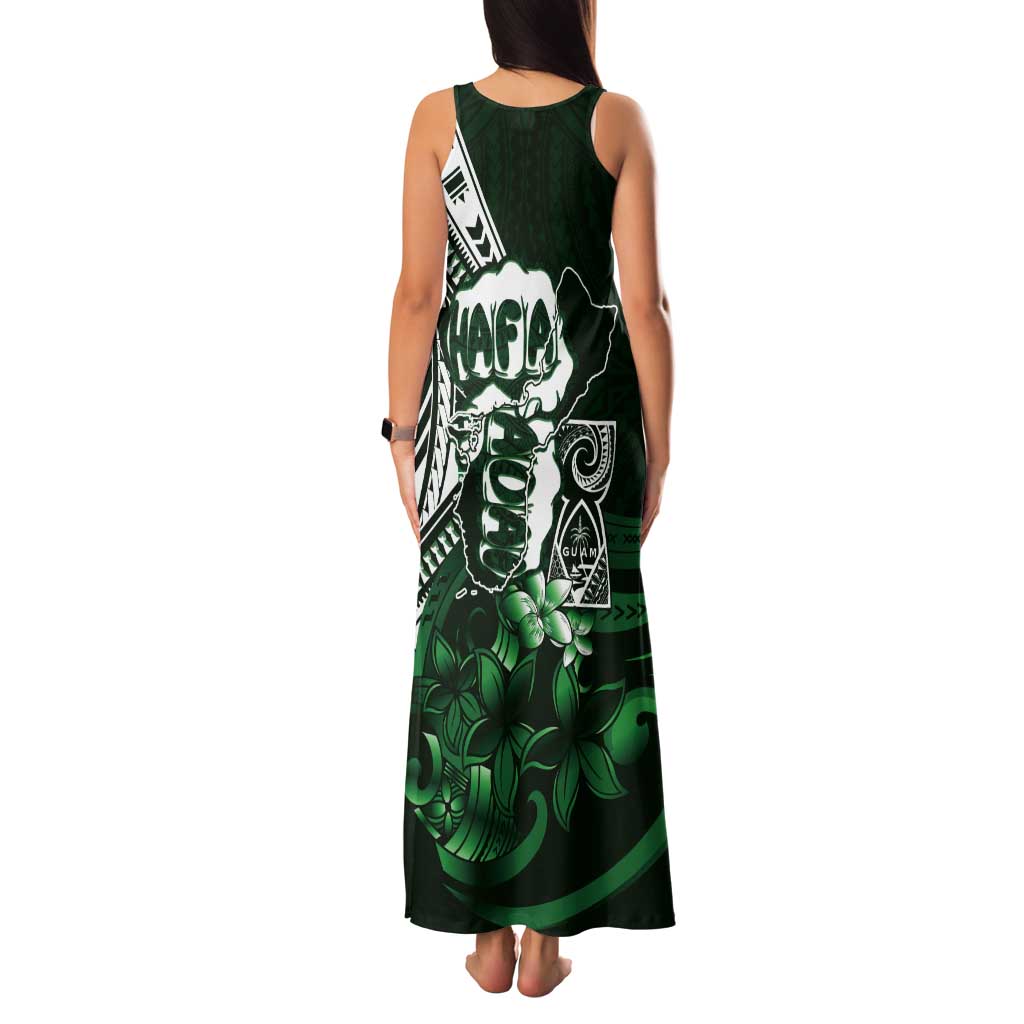 Hafa Adai Guam Discovery Day Tank Maxi Dress Chamorro Latte Stone Hand Green Version