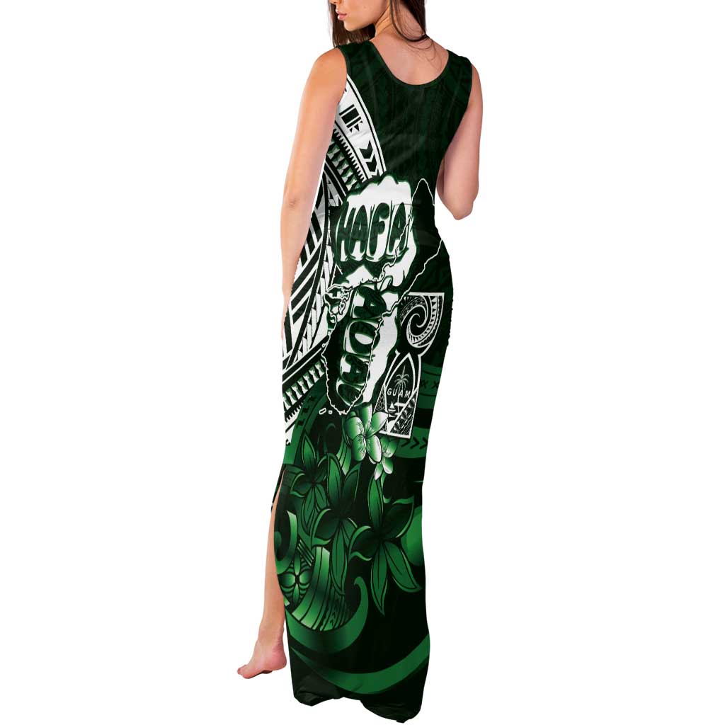 Hafa Adai Guam Discovery Day Tank Maxi Dress Chamorro Latte Stone Hand Green Version