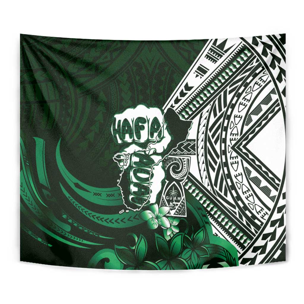 Hafa Adai Guam Discovery Day Tapestry Chamorro Latte Stone Hand Green Version LT14 - Polynesian Pride