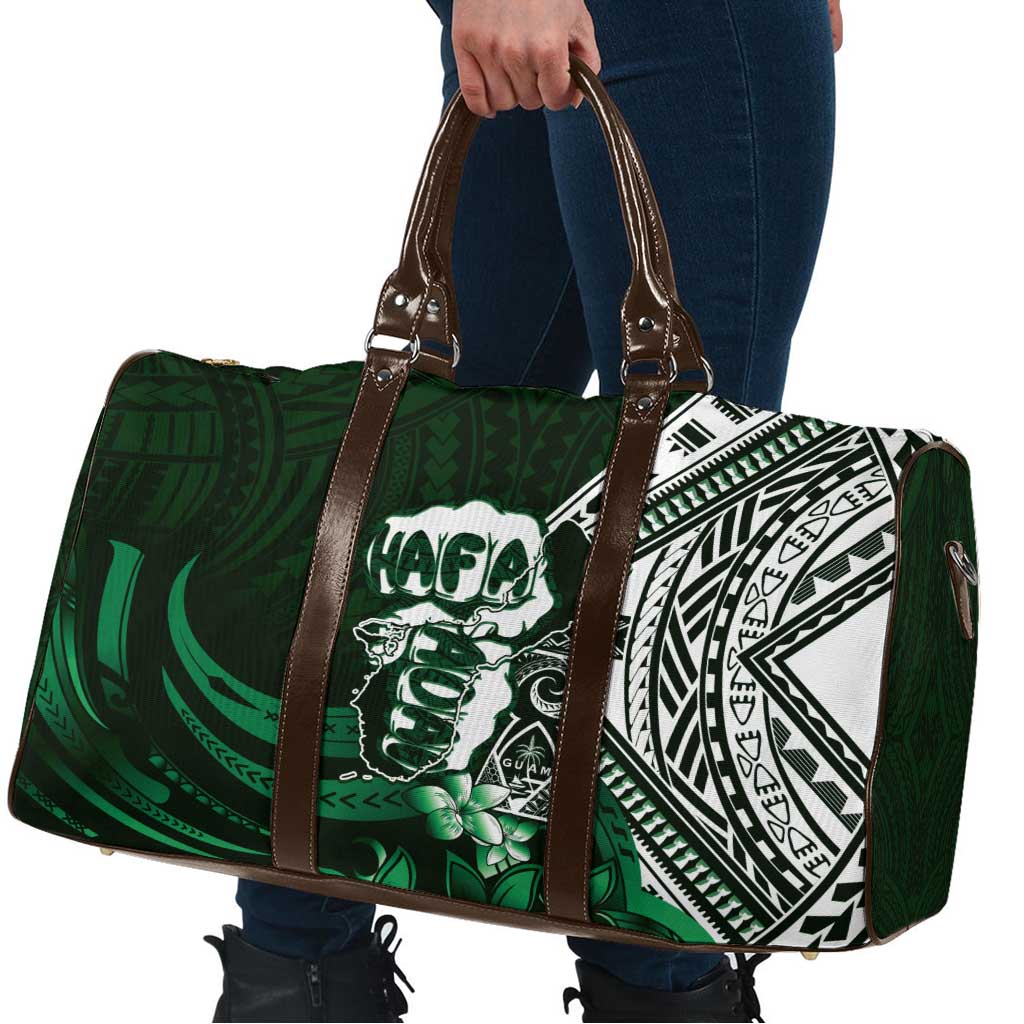 Hafa Adai Guam Discovery Day Travel Bag Chamorro Latte Stone Hand Green Version LT14 - Polynesian Pride