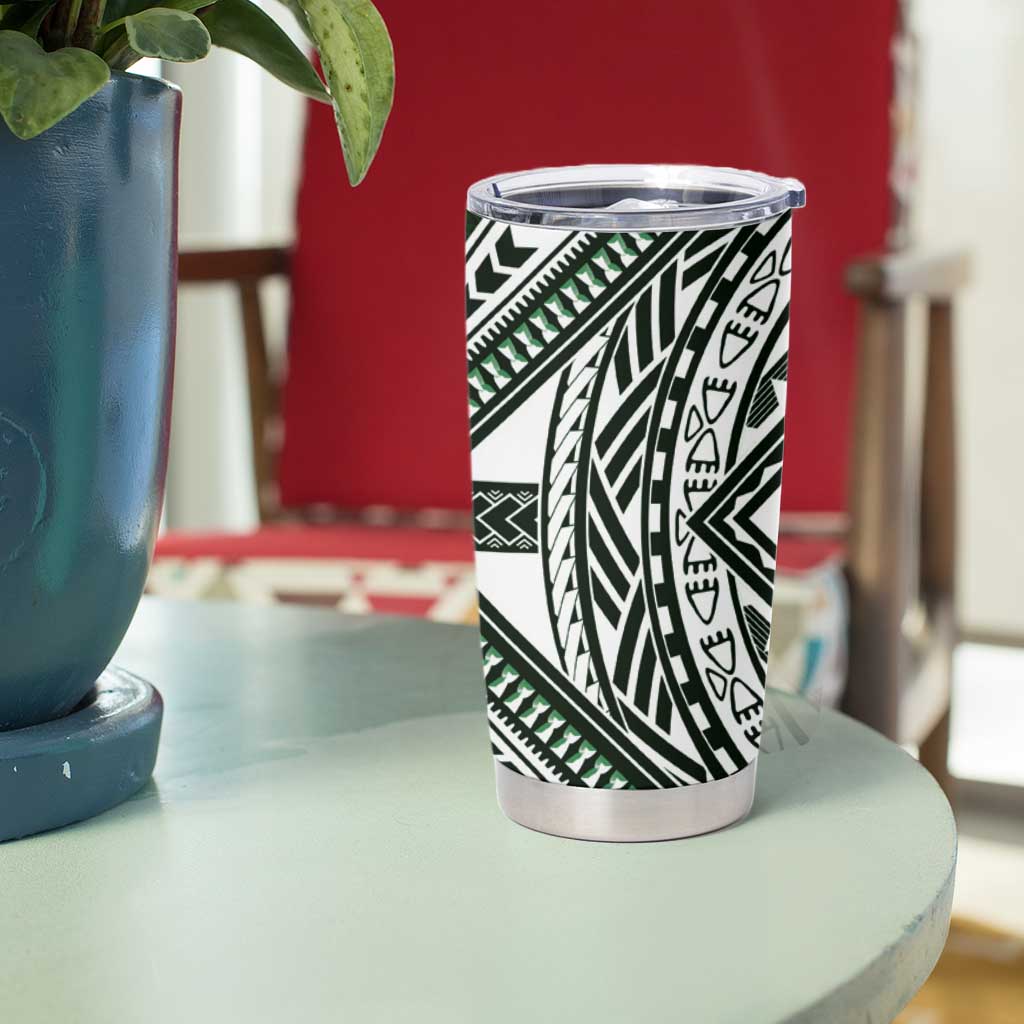 Hafa Adai Guam Discovery Day Tumbler Cup Chamorro Latte Stone Hand Green Version LT14 - Polynesian Pride