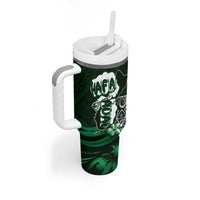 Hafa Adai Guam Discovery Day Tumbler With Handle Chamorro Latte Stone Hand Green Version LT14 - Polynesian Pride