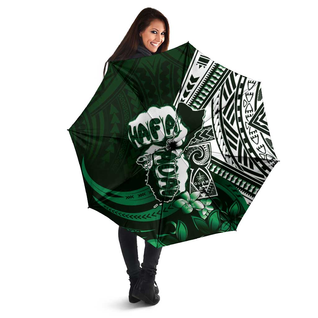 Hafa Adai Guam Discovery Day Umbrella Chamorro Latte Stone Hand Green Version LT14 - Polynesian Pride