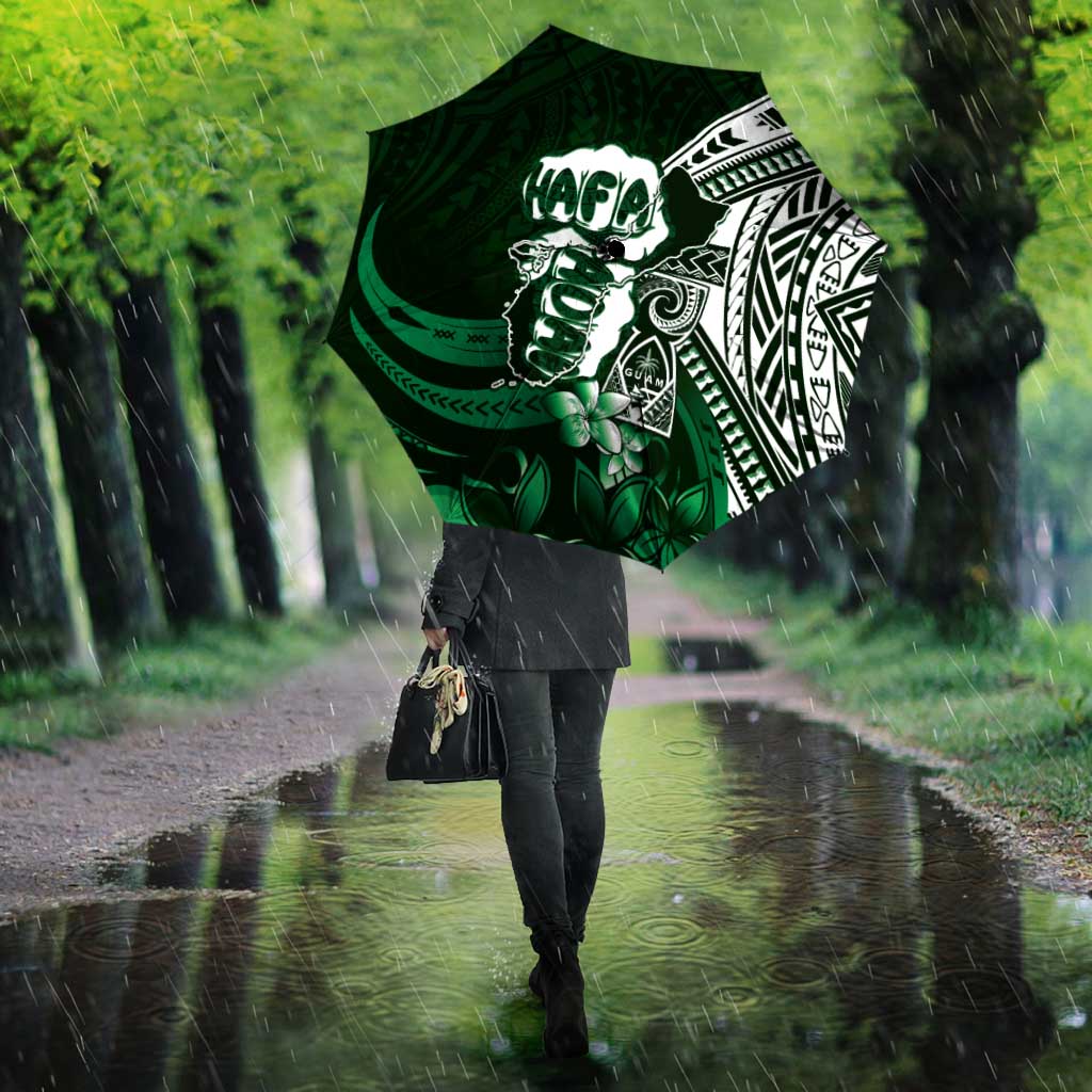 Hafa Adai Guam Discovery Day Umbrella Chamorro Latte Stone Hand Green Version LT14 - Polynesian Pride