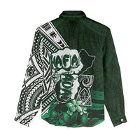 Hafa Adai Guam Discovery Day Women Casual Shirt Chamorro Latte Stone Hand Green Version