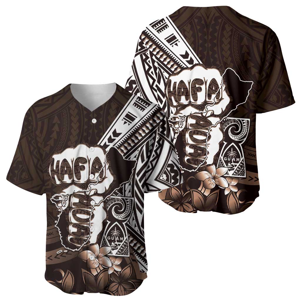 Hafa Adai Guam Discovery Day Baseball Jersey Chamorro Latte Stone Hand Brown Version LT14 - Polynesian Pride
