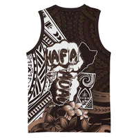 Hafa Adai Guam Discovery Day Basketball Jersey Chamorro Latte Stone Hand Brown Version LT14 - Polynesian Pride