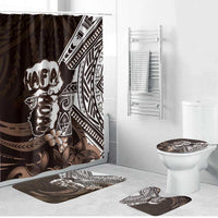 Hafa Adai Guam Discovery Day Bathroom Set Chamorro Latte Stone Hand Brown Version LT14 Bathroom Set (4 pcs) Brown - Polynesian Pride
