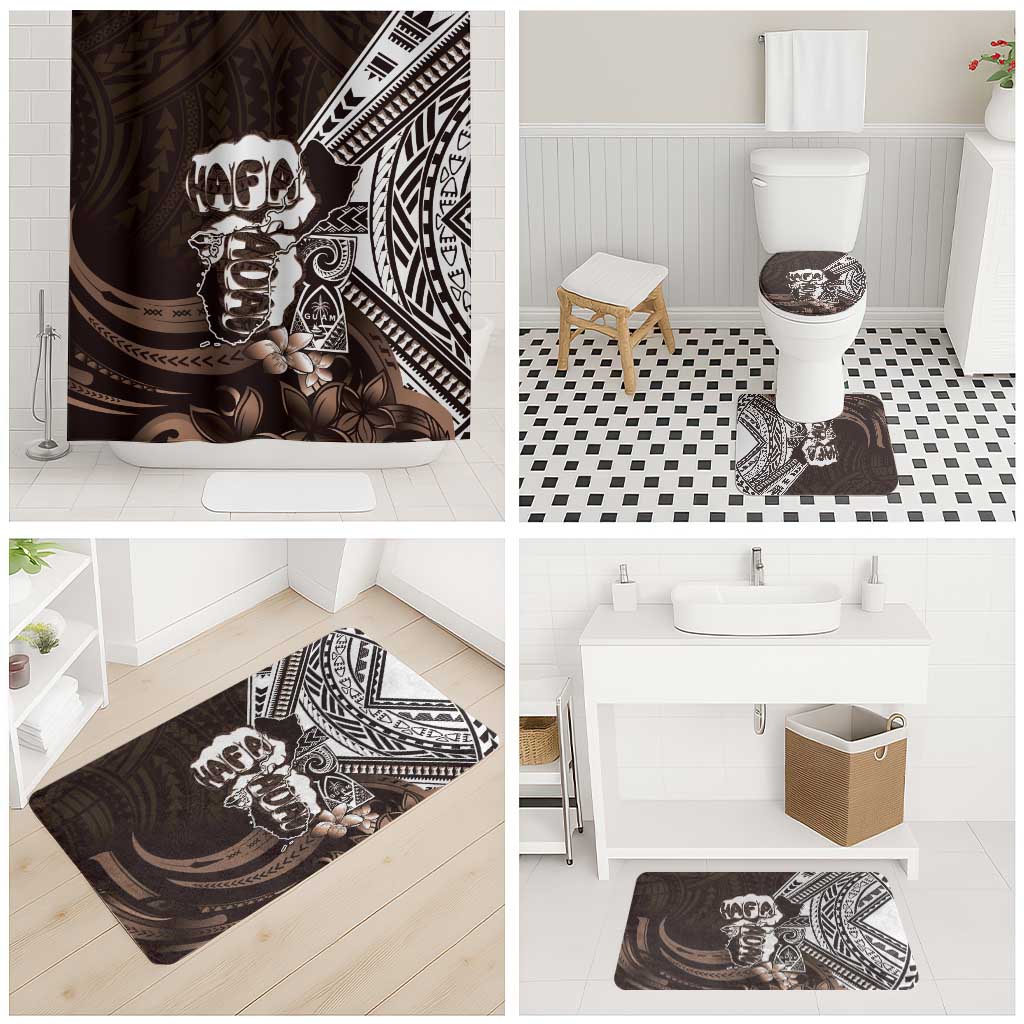 Hafa Adai Guam Discovery Day Bathroom Set Chamorro Latte Stone Hand Brown Version LT14 - Polynesian Pride
