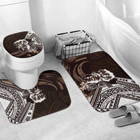 Hafa Adai Guam Discovery Day Bathroom Set Chamorro Latte Stone Hand Brown Version LT14 Mat Set Only (3 pcs) One Size Brown - Polynesian Pride