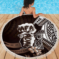 Hafa Adai Guam Discovery Day Beach Blanket Chamorro Latte Stone Hand Brown Version LT14 - Polynesian Pride