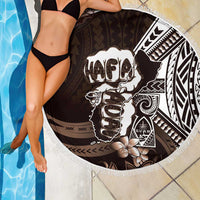 Hafa Adai Guam Discovery Day Beach Blanket Chamorro Latte Stone Hand Brown Version LT14 - Polynesian Pride
