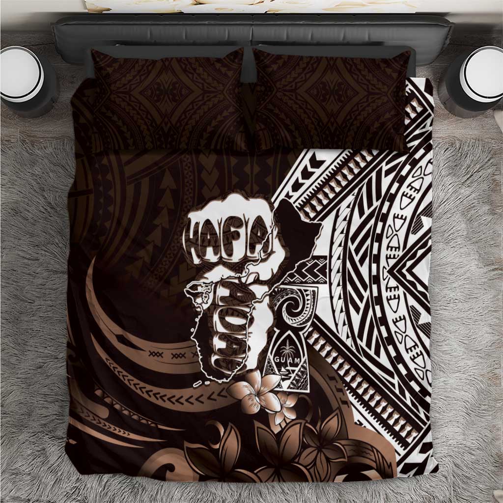 Hafa Adai Guam Discovery Day Bedding Set Chamorro Latte Stone Hand Brown Version