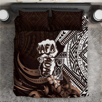 Hafa Adai Guam Discovery Day Bedding Set Chamorro Latte Stone Hand Brown Version LT14 Brown - Polynesian Pride