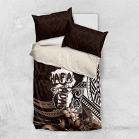 Hafa Adai Guam Discovery Day Bedding Set Chamorro Latte Stone Hand Brown Version LT14 US Twin 172cm x 218cm Brown - Polynesian Pride