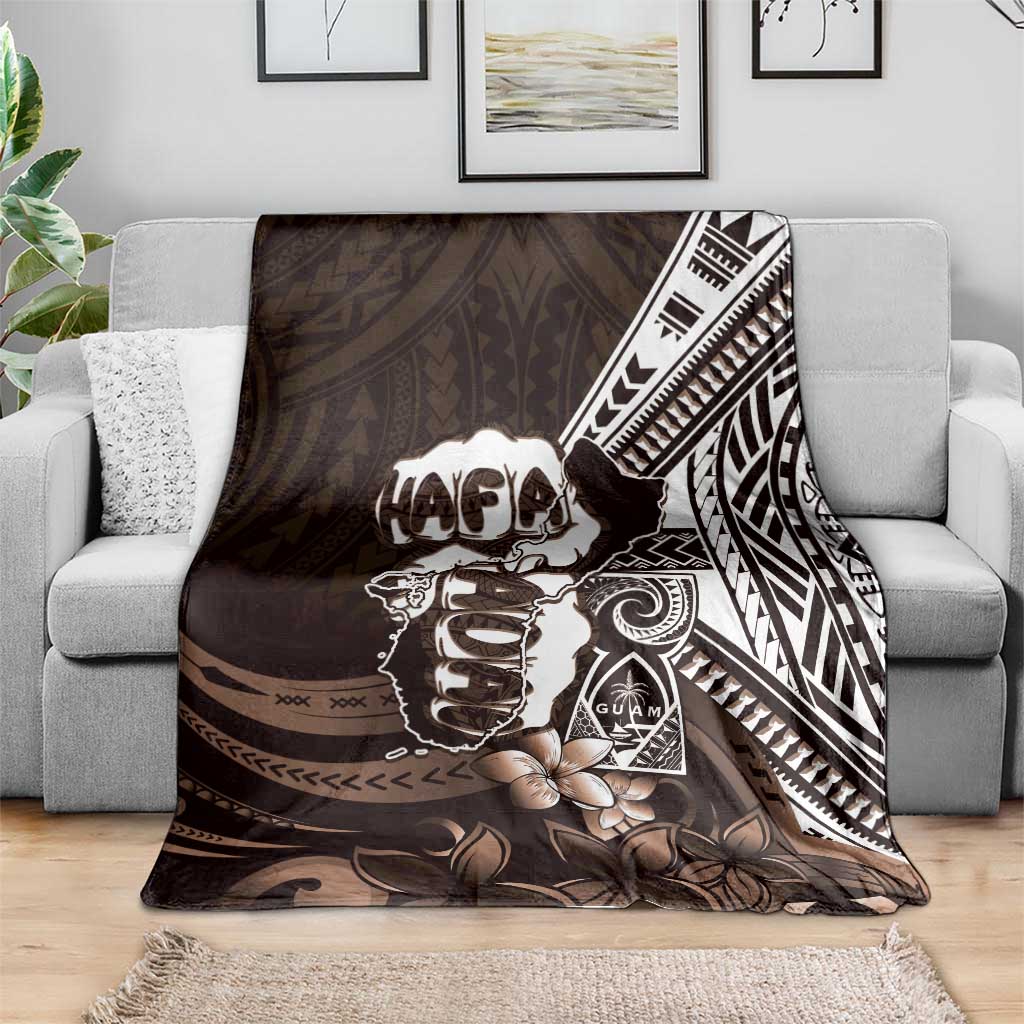 Hafa Adai Guam Discovery Day Blanket Chamorro Latte Stone Hand Brown Version LT14 - Polynesian Pride