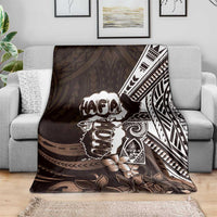 Hafa Adai Guam Discovery Day Blanket Chamorro Latte Stone Hand Brown Version LT14 - Polynesian Pride