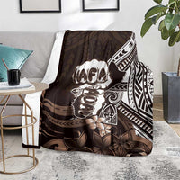 Hafa Adai Guam Discovery Day Blanket Chamorro Latte Stone Hand Brown Version LT14 - Polynesian Pride
