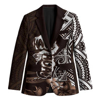 Hafa Adai Guam Discovery Day Blazer Chamorro Latte Stone Hand Brown Version LT14 Unisex Brown - Polynesian Pride