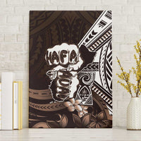 Hafa Adai Guam Discovery Day Canvas Wall Art Chamorro Latte Stone Hand Brown Version LT14 Without Frame Brown - Polynesian Pride