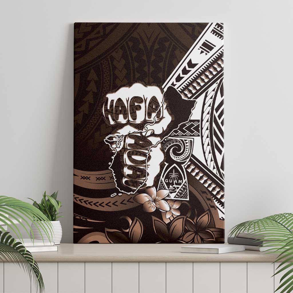 Hafa Adai Guam Discovery Day Canvas Wall Art Chamorro Latte Stone Hand Brown Version LT14 - Polynesian Pride
