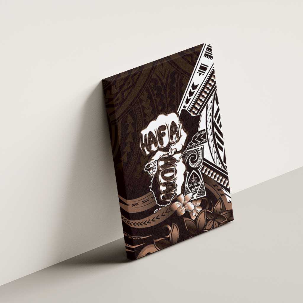 Hafa Adai Guam Discovery Day Canvas Wall Art Chamorro Latte Stone Hand Brown Version LT14 - Polynesian Pride