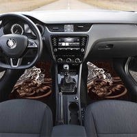Hafa Adai Guam Discovery Day Car Mats Chamorro Latte Stone Hand Brown Version LT14 Set 2pcs - Front Brown - Polynesian Pride