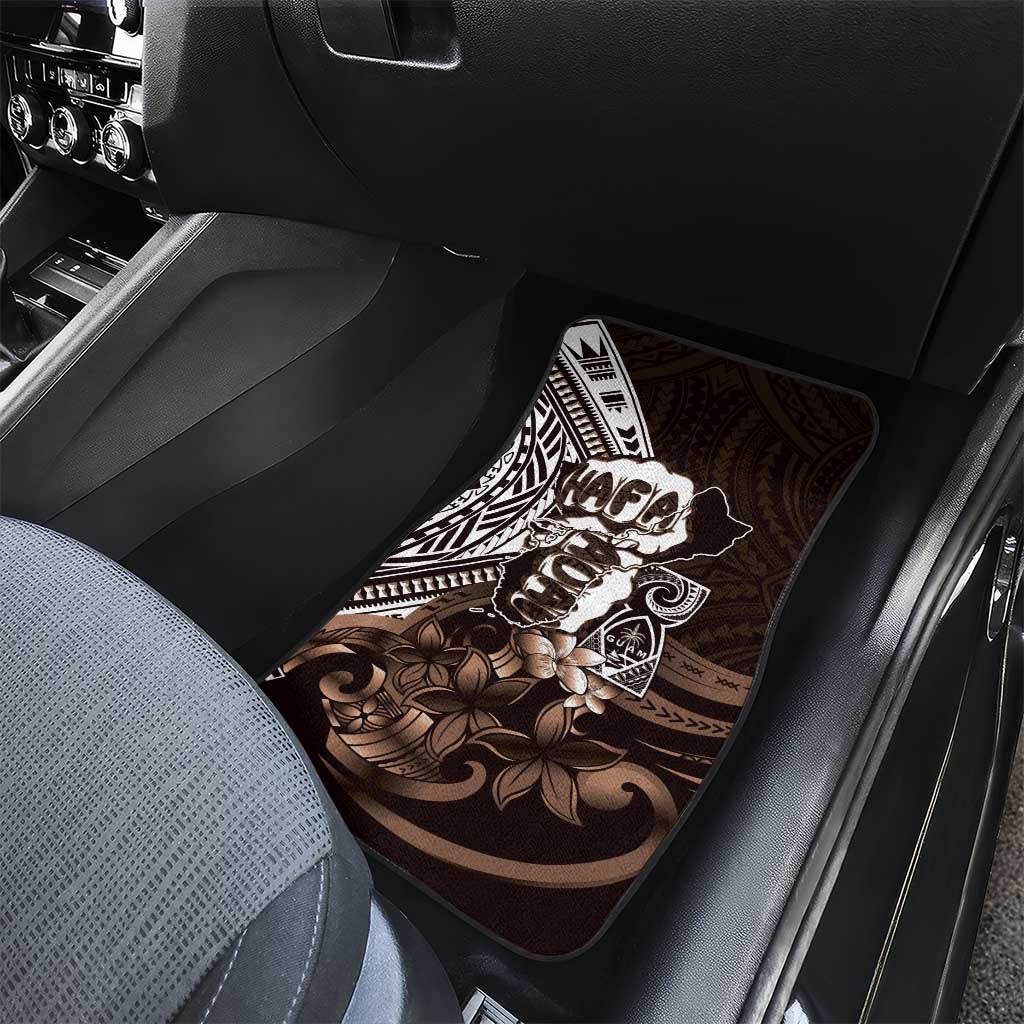 Hafa Adai Guam Discovery Day Car Mats Chamorro Latte Stone Hand Brown Version LT14 - Polynesian Pride
