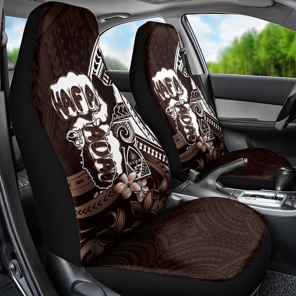Hafa Adai Guam Discovery Day Car Seat Cover Chamorro Latte Stone Hand Brown Version LT14 - Polynesian Pride