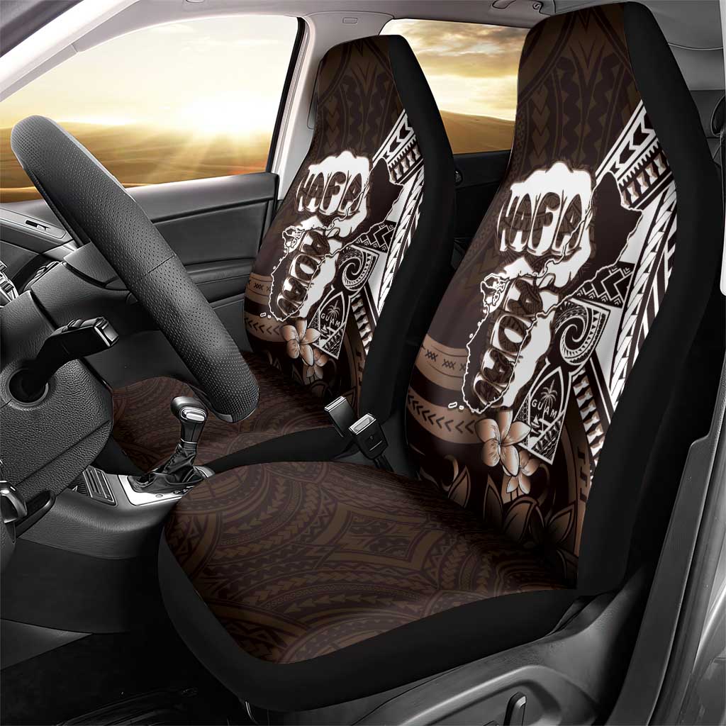 Hafa Adai Guam Discovery Day Car Seat Cover Chamorro Latte Stone Hand Brown Version LT14 - Polynesian Pride
