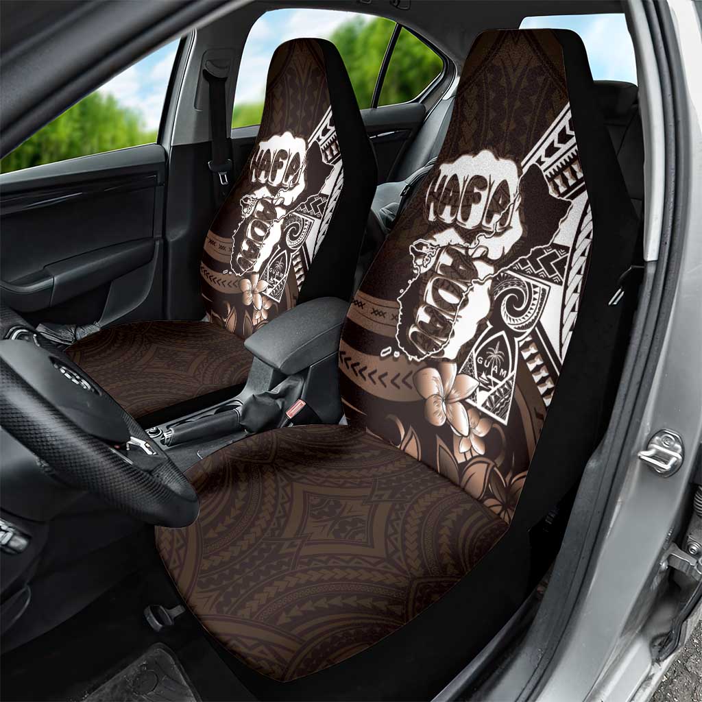 Hafa Adai Guam Discovery Day Car Seat Cover Chamorro Latte Stone Hand Brown Version LT14 - Polynesian Pride