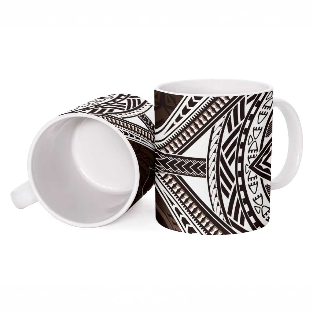Hafa Adai Guam Discovery Day Ceramic Mug Chamorro Latte Stone Hand Brown Version