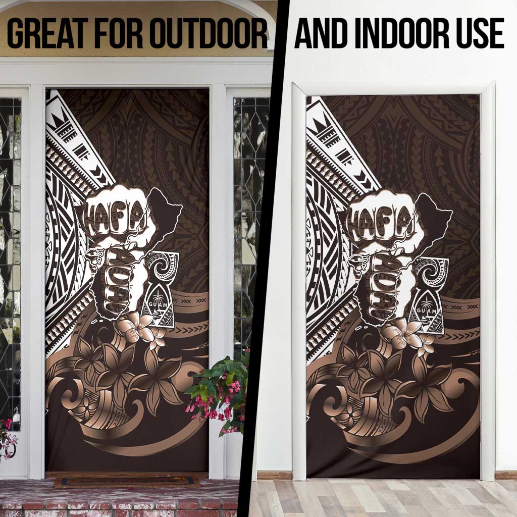 Hafa Adai Guam Discovery Day Door Cover Chamorro Latte Stone Hand Brown Version LT14 - Polynesian Pride