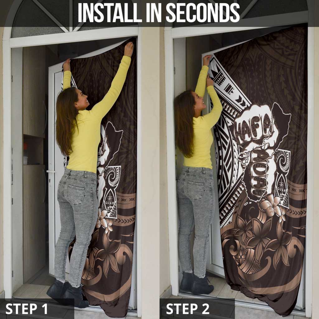 Hafa Adai Guam Discovery Day Door Cover Chamorro Latte Stone Hand Brown Version LT14 - Polynesian Pride