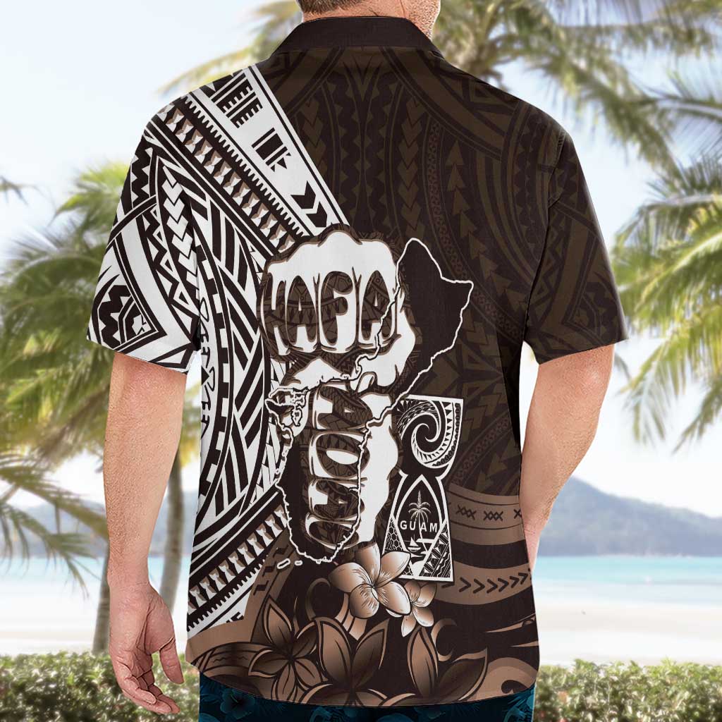 Hafa Adai Guam Discovery Day Hawaiian Shirt Chamorro Latte Stone Hand Brown Version LT14 - Polynesian Pride