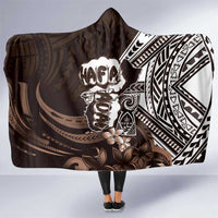 Hafa Adai Guam Discovery Day Hooded Blanket Chamorro Latte Stone Hand Brown Version LT14 One Size Brown - Polynesian Pride