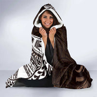 Hafa Adai Guam Discovery Day Hooded Blanket Chamorro Latte Stone Hand Brown Version LT14 - Polynesian Pride