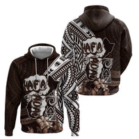 Hafa Adai Guam Discovery Day Hoodie Chamorro Latte Stone Hand Brown Version LT14 - Polynesian Pride