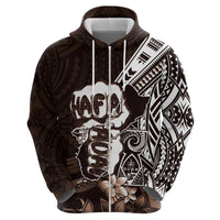 Hafa Adai Guam Discovery Day Hoodie Chamorro Latte Stone Hand Brown Version LT14 - Polynesian Pride