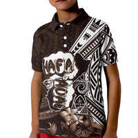 Hafa Adai Guam Discovery Day Kid Polo Shirt Chamorro Latte Stone Hand Brown Version LT14 Kid Brown - Polynesian Pride