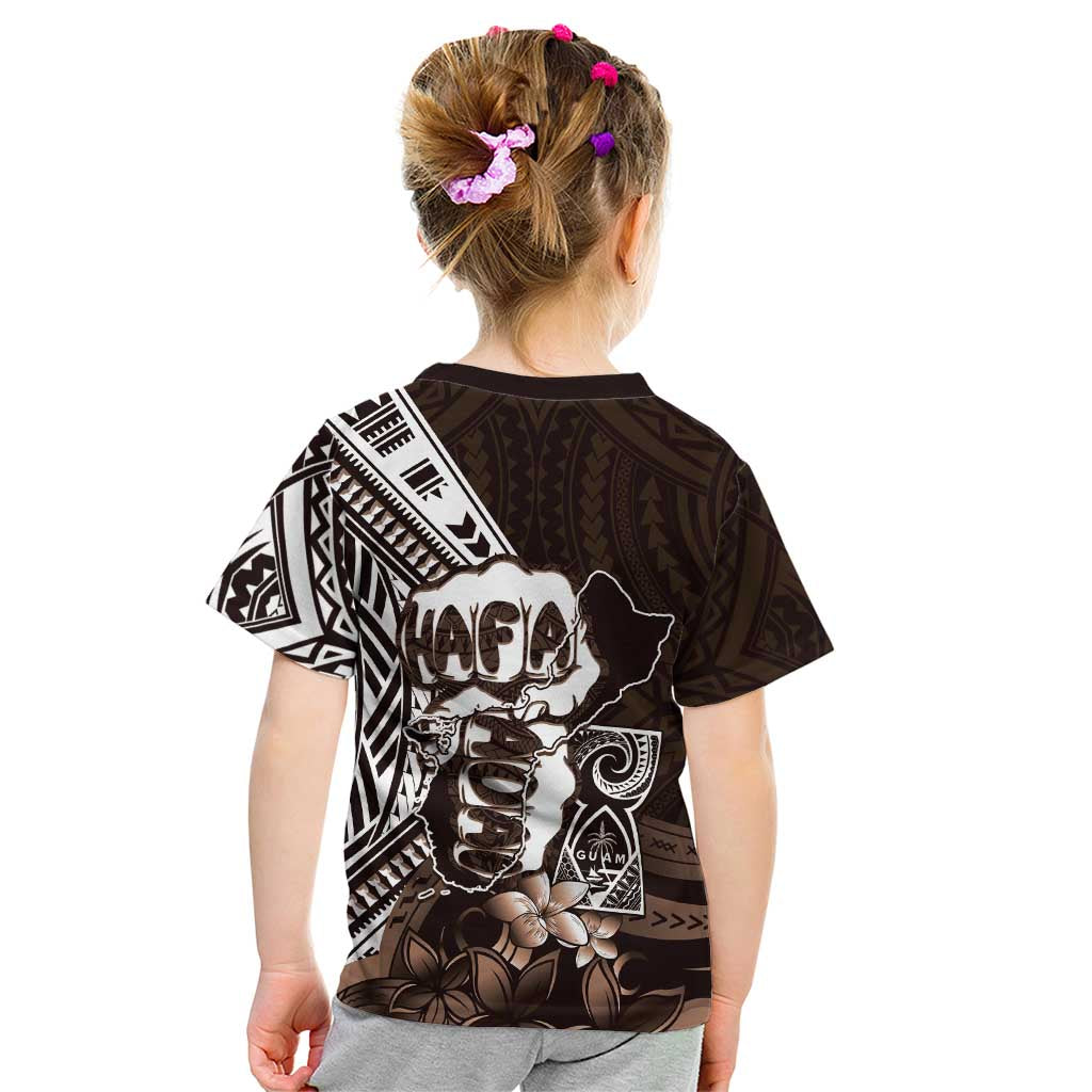Hafa Adai Guam Discovery Day Kid T Shirt Chamorro Latte Stone Hand Brown Version LT14 - Polynesian Pride