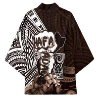 Hafa Adai Guam Discovery Day Kimono Chamorro Latte Stone Hand Brown Version LT14 - Polynesian Pride
