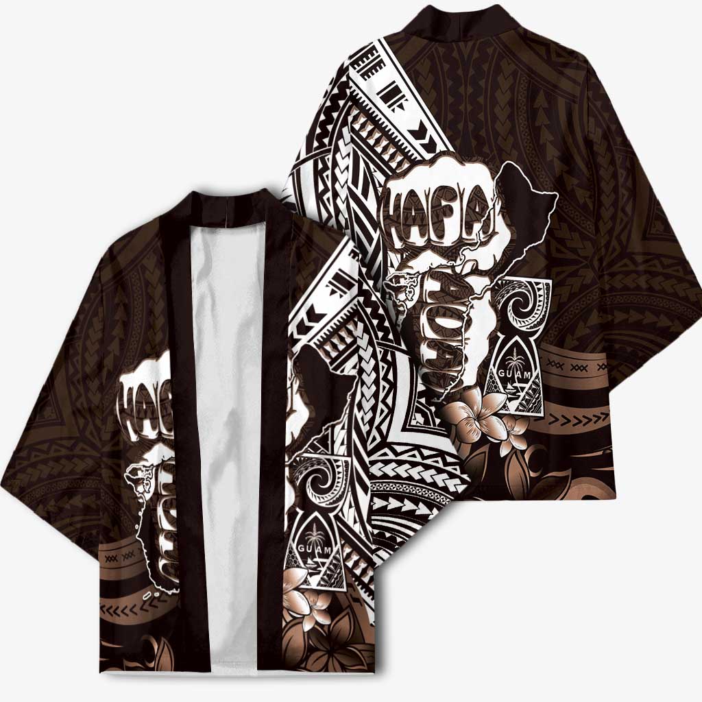 Hafa Adai Guam Discovery Day Kimono Chamorro Latte Stone Hand Brown Version LT14 - Polynesian Pride