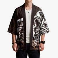 Hafa Adai Guam Discovery Day Kimono Chamorro Latte Stone Hand Brown Version LT14 - Polynesian Pride
